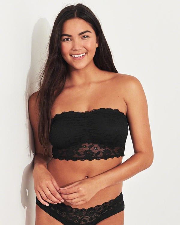 Bralette Hollister Donna Lace Longline Bandeau With Removable Pads Nere Italia (196CGTLX)